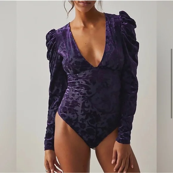 Free People NWT's Intimately Magic Hour Bodysuit- Deep Sea Combo - Picture 1 of 6